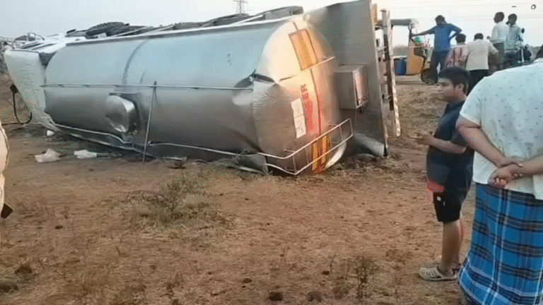 Ghee Tanker Overturns Near Alipiri; Supply to Tirumala Temporarily Disrupted