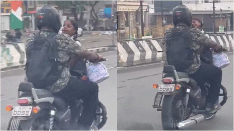 Viral Video: Chennai Father Spotted Riding Bike While Children Play Unsecured on Rear Seat