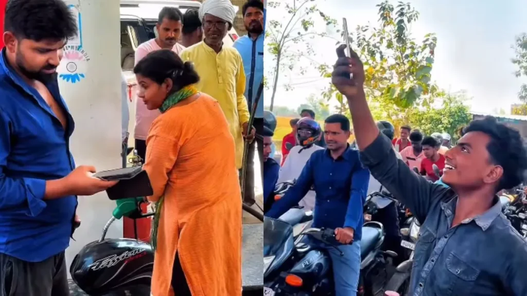 Man Filling Bike Fuel Tank