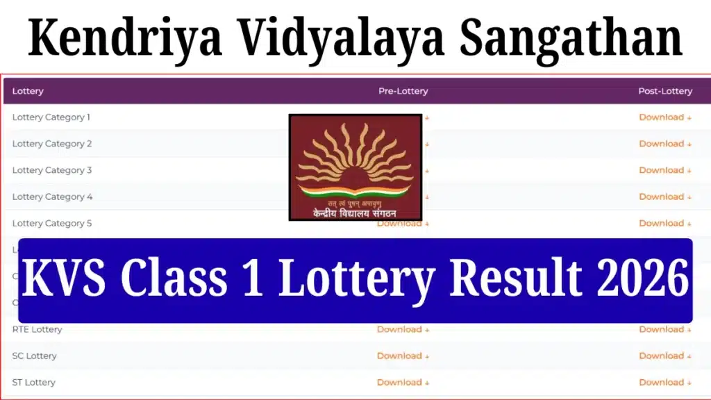 Kendriya Vidyalaya Class 1 Lottery Result