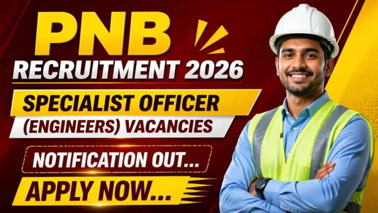 PNB Recruitment 2026: Registration Window Opens for Specialist Officer (Engineer) Posts