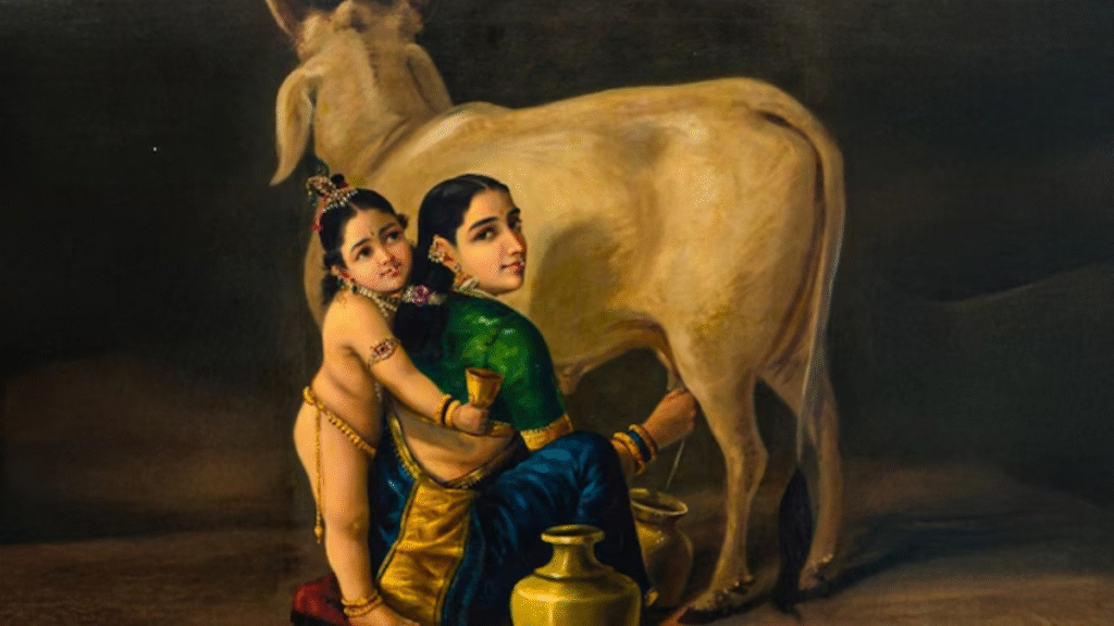 Raja Ravi Varma’ ‘Yashoda and Krishna’