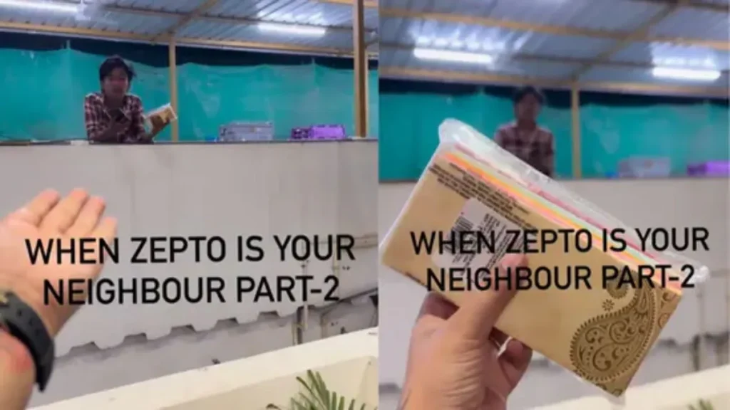 Woman Receiving Zepto Delivery