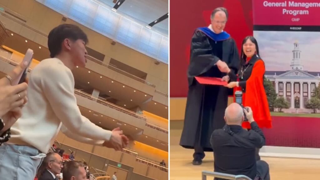Son’s Loud Cheers for Graduating