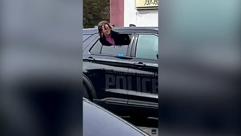 Handcuffed Woman Escaping Through