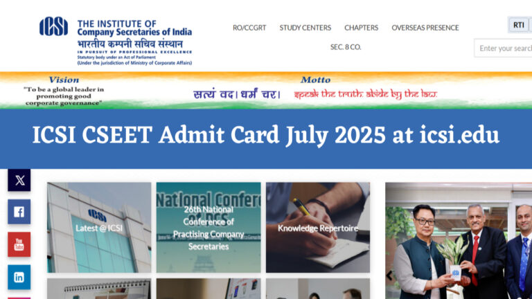 ICSI Releases CSEET 2026 Admit Cards: Download Link Here