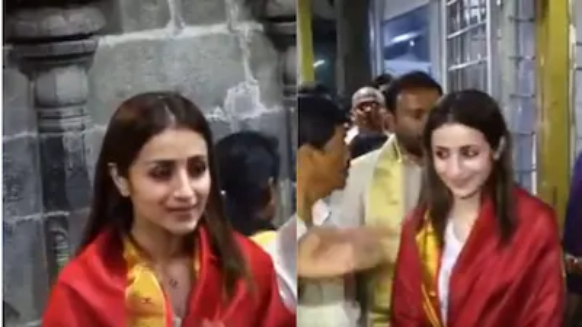 Trisha Prays at Tirupati on 43rd Birthday