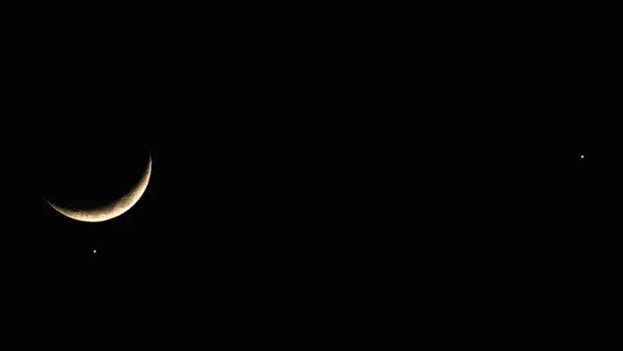 Slender Waxing Crescent Moon Meets Slender Waxing Crescent Moon Meets