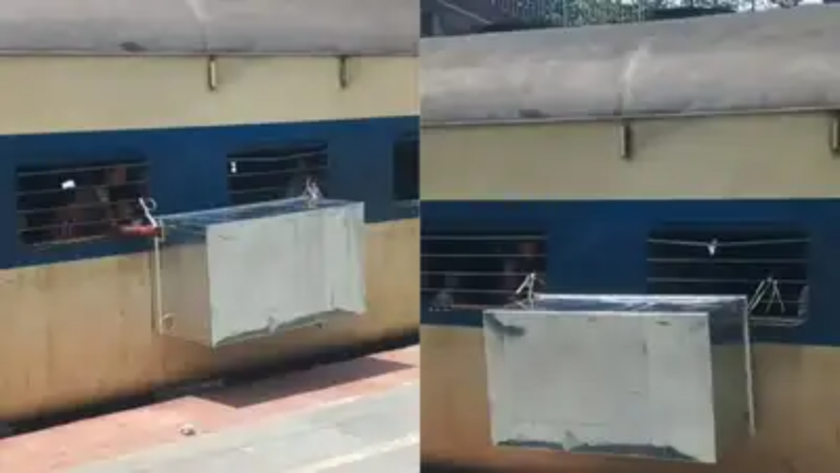Bihar Train Shock: Giant Metal Trunk Hanging Out of Window Sparks Outrage