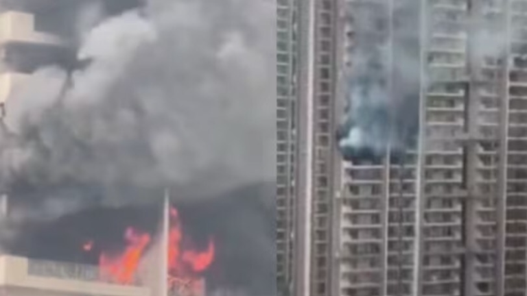 Horror in Sector 75: Fire Engulfs 12th-Floor High-Rise Flat in Noida, Triggers Mass Evacuation