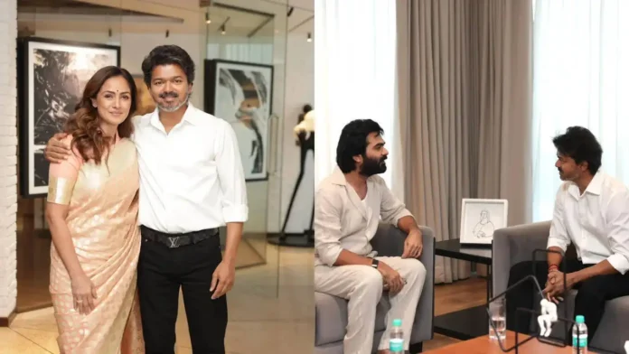 Simran Meets Co-Star CM Vijay Simran Meets Co-Star CM Vijay