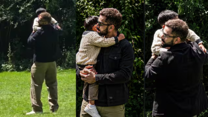 Virat Kohli Soaks Up the Sun with Son Akaay in London Park