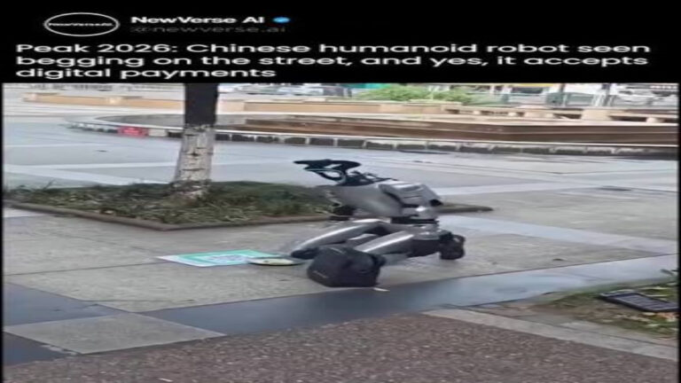 The Cyberpunk Sidewalk: Viral Video Shows Humanoid Robot Begging via QR Code in China