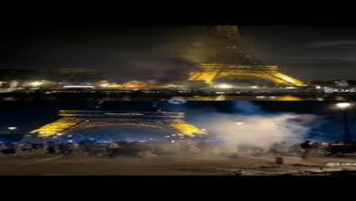 "Fire Reaches Eiffel Tower, "Fire Reaches Eiffel Tower,