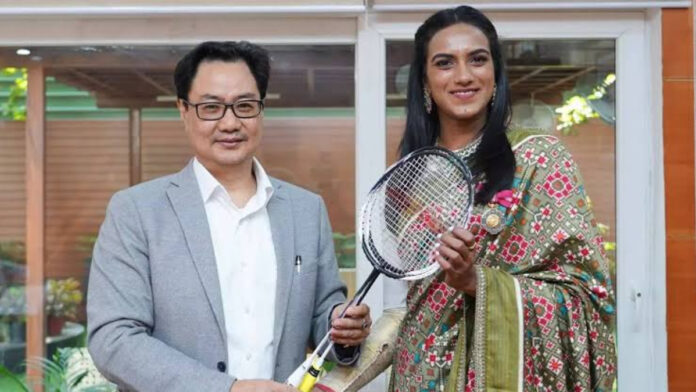 Kiren Rijiju Faces Off with PV Sindhu on Her 31st Birthday Kiren Rijiju Faces Off with PV Sindhu on Her 31st Birthday